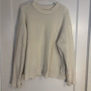 American Eagle Outfitters Cream Crew Neck Sweater